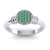 Emerald Fashion Ring In Palladium With Aquamarine And Lab Diamond – Vedika Statement Ring