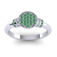 Emerald Fashion Ring In Palladium With Lab Diamond – Vedika Statement Ring