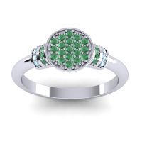 Emerald Fashion Ring In Platinum With Aquamarine – Vedika Statement Ring
