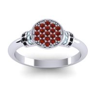 Garnet Fashion Ring In Platinum With Aquamarine And Black Onyx – Vedika Statement Ring
