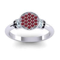 Ruby Fashion Ring In Platinum With Aquamarine And Black Onyx – Vedika Statement Ring