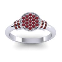 Ruby Fashion Ring In 18k White Gold With Garnet – Vedika Statement Ring