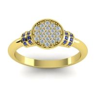 Diamond Fashion Ring In 14k Yellow Gold With Blue Sapphire – Vedika Statement Ring
