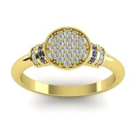 Diamond Fashion Ring In 14k Yellow Gold With Blue Sapphire And Lab Diamond – Vedika Statement Ring