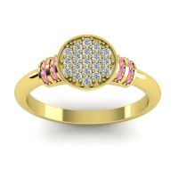Diamond Fashion Ring In 18k Yellow Gold With Pink Tourmaline – Vedika Statement Ring