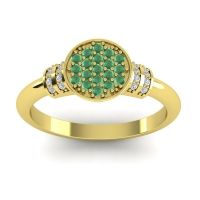 Emerald Fashion Ring In 14k Yellow Gold With Lab Diamond – Vedika Statement Ring