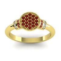 Garnet Fashion Ring In 14k Yellow Gold With Ruby And Diamond – Vedika Statement Ring