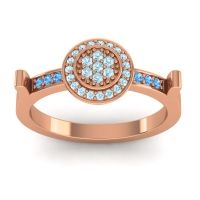 Aquamarine Fashion Ring In 14K Rose Gold With Swiss Blue Topaz – Ragga Statement Ring