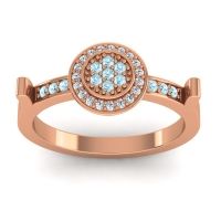 Aquamarine Fashion Ring In 14K Rose Gold With Lab Diamond – Ragga Statement Ring