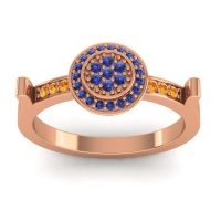 Blue Sapphire Fashion Ring In 14K Rose Gold With Citrine – Ragga Statement Ring