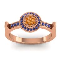 Citrine Fashion Ring In 14K Rose Gold With Blue Sapphire – Ragga Statement Ring
