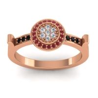 Diamond Fashion Ring In 14K Rose Gold With Ruby And Black Onyx – Ragga Statement Ring