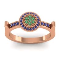 Emerald Fashion Ring In 14K Rose Gold With Blue Sapphire – Ragga Statement Ring