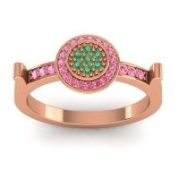 Emerald Fashion Ring In 14K Rose Gold With Pink Tourmaline – Ragga Statement Ring