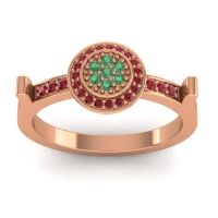Emerald Fashion Ring In 14K Rose Gold With Ruby – Ragga Statement Ring