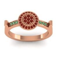 Garnet Fashion Ring In 14K Rose Gold With Emerald – Ragga Statement Ring