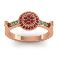 Ruby Fashion Ring In 14K Rose Gold With Emerald – Ragga Statement Ring