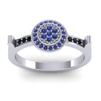 Blue Sapphire Fashion Ring In 14k White Gold With Black Onyx – Ragga Statement Ring