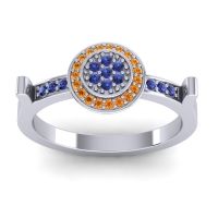 Blue Sapphire Fashion Ring In 14k White Gold With Citrine – Ragga Statement Ring