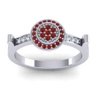 Garnet Fashion Ring In 14k White Gold With Diamond – Ragga Statement Ring
