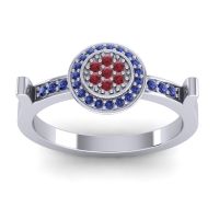 Ruby Fashion Ring In 14k White Gold With Blue Sapphire – Ragga Statement Ring