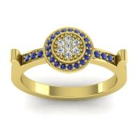 Diamond Fashion Ring In 14k Yellow Gold With Blue Sapphire – Ragga Statement Ring
