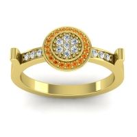 Lab Diamond Fashion Ring In 14k Yellow Gold With Citrine And Diamond – Ragga Statement Ring