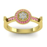 Diamond Fashion Ring In 18k Yellow Gold With Pink Tourmaline – Ragga Statement Ring
