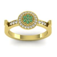 Emerald Fashion Ring In 14k Yellow Gold With Lab Diamond – Ragga Statement Ring