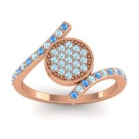 Aquamarine Fashion Ring In 18K Rose Gold With Swiss Blue Topaz – Antaripa Statement Ring