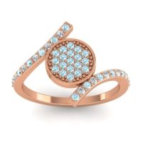 Aquamarine Fashion Ring In 14K Rose Gold With Lab Diamond – Antaripa Statement Ring