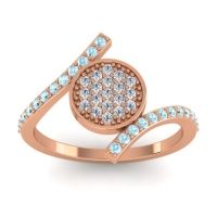 Lab Diamond Fashion Ring In 18K Rose Gold With Aquamarine – Antaripa Statement Ring