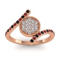 Diamond Fashion Ring In 14K Rose Gold With Ruby And Black Onyx – Antaripa Statement Ring