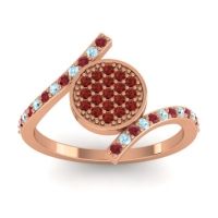 Garnet Fashion Ring In 18K Rose Gold With Aquamarine And Ruby – Antaripa Statement Ring