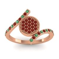 Garnet Fashion Ring In 14K Rose Gold With Emerald – Antaripa Statement Ring