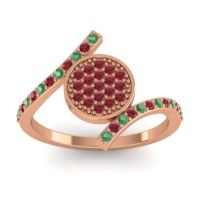 Ruby Fashion Ring In 14K Rose Gold With Emerald – Antaripa Statement Ring