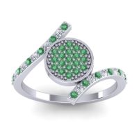Emerald Fashion Ring In Palladium With Lab Diamond – Antaripa Statement Ring