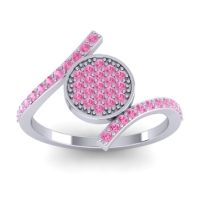 Pink Tourmaline Fashion Ring In Palladium – Antaripa Statement Ring