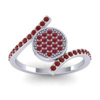 Ruby Fashion Ring In 18k White Gold With Garnet – Antaripa Statement Ring