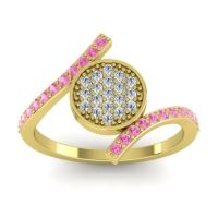 Diamond Fashion Ring In 14k Yellow Gold With Pink Tourmaline – Antaripa Statement Ring