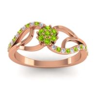 Peridot Fashion Ring In 18K Rose Gold With Diamond – Udyana Dainty Ring