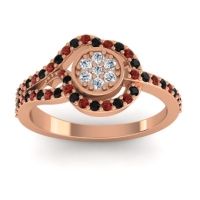 Diamond Fashion Ring In 14K Rose Gold With Black Onyx And Garnet – Avarana Statement Ring