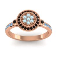 Aquamarine Fashion Ring In 18K Rose Gold With Black Onyx And Swiss Blue Topaz – Kendra Statement Ring