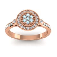 Aquamarine Fashion Ring In 14K Rose Gold With Lab Diamond – Kendra Statement Ring