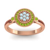 Aquamarine Fashion Ring In 14K Rose Gold With Peridot And Garnet – Kendra Statement Ring