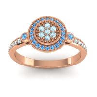 Aquamarine Fashion Ring In 14K Rose Gold With Swiss Blue Topaz – Kendra Statement Ring