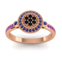 Black Onyx Fashion Ring In 14K Rose Gold With Blue Sapphire And Amethyst – Kendra Statement Ring