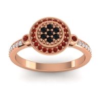 Black Onyx Fashion Ring In 14K Rose Gold With Garnet And Diamond – Kendra Statement Ring