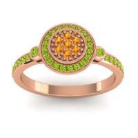 Citrine Fashion Ring In 14K Rose Gold With Peridot – Kendra Statement Ring