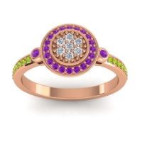 Diamond Fashion Ring In 18K Rose Gold With Amethyst And Peridot – Kendra Statement Ring